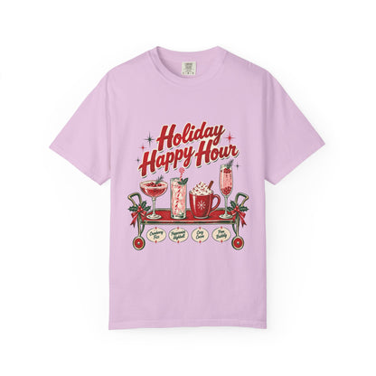 Holiday Happy Hour T-shirt | Christmas cocktail mug mocktail design