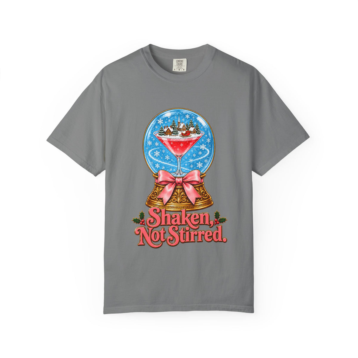 Shaken Not Stirred Snowglobe T-shirt | Cocktail Martini Holiday Design
