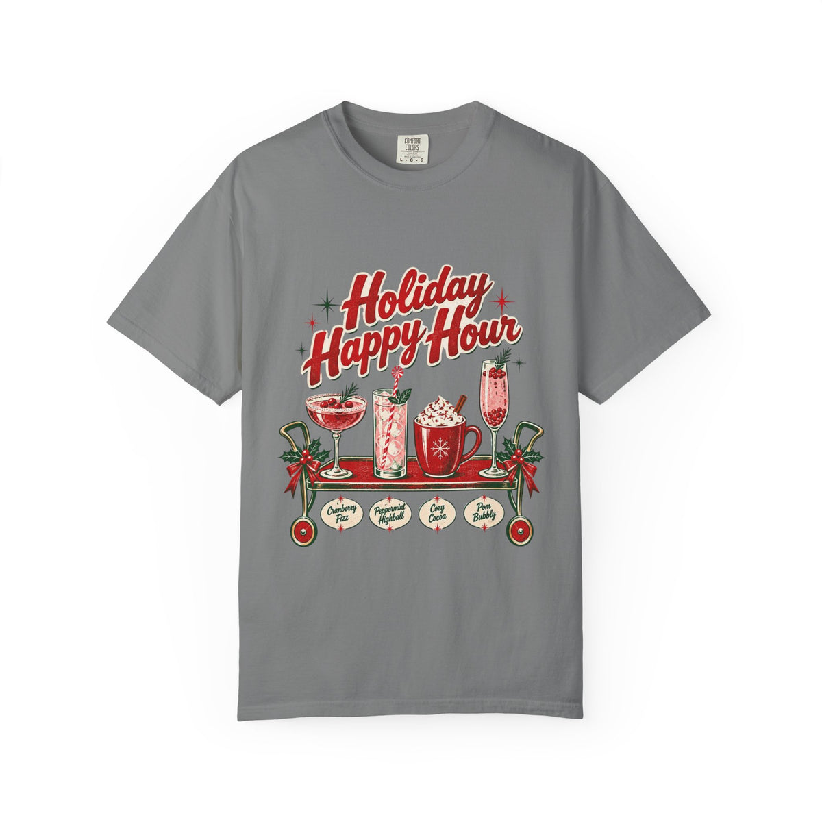 Holiday Happy Hour T-shirt | Christmas cocktail mug mocktail design