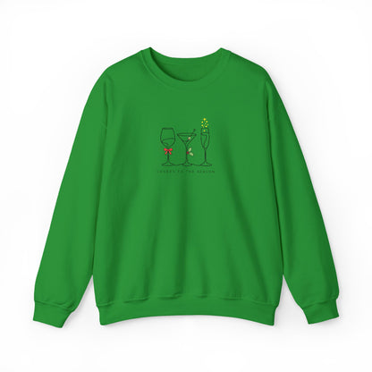 Three Wine Glasses Illustration Embroidered Sweatshirt | Cute Wine Trio, Cheers Sketch