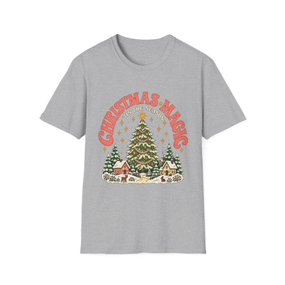 Christmas Magic Tree T-Shirt | Cozy Village Holiday Design