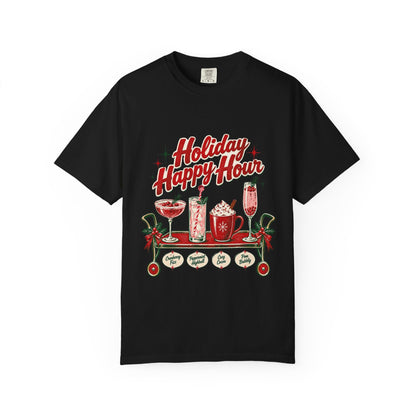 Holiday Happy Hour T-shirt | Christmas cocktail mug mocktail design