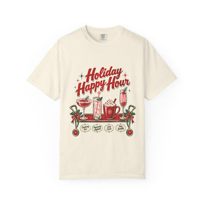 Holiday Happy Hour T-shirt | Christmas cocktail mug mocktail design
