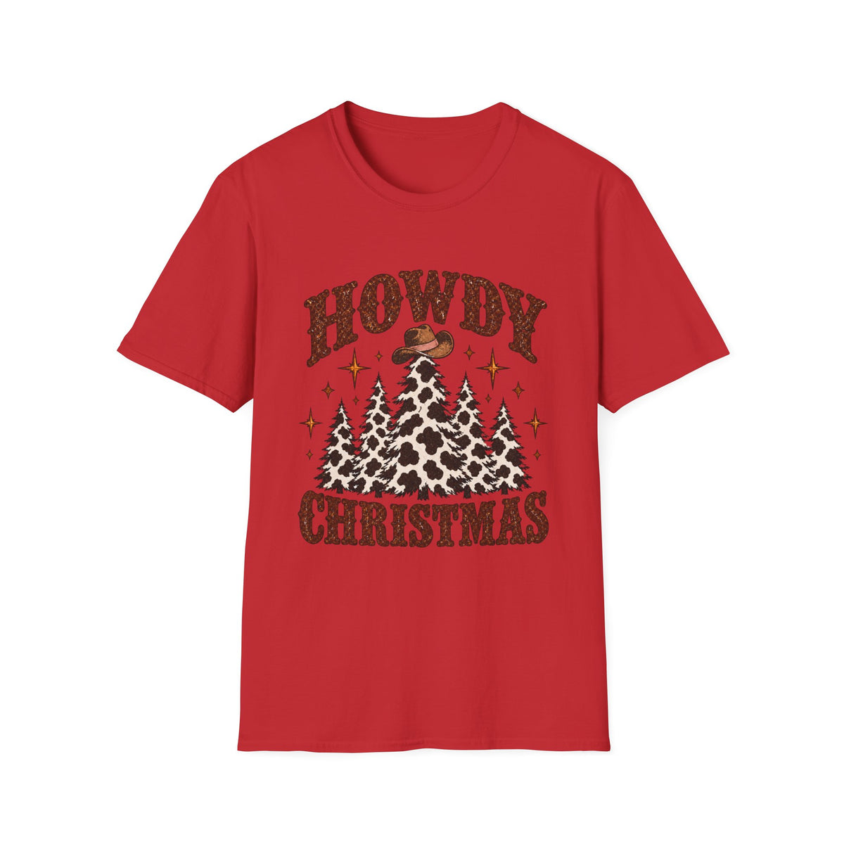 Howdy Christmas T-Shirt | Cowboy Hat Pine Tree Holiday Tee