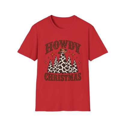 Howdy Christmas T-Shirt | Cowboy Hat Pine Tree Holiday Tee