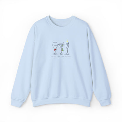 Three Wine Glasses Illustration Embroidered Sweatshirt | Cute Wine Trio, Cheers Sketch
