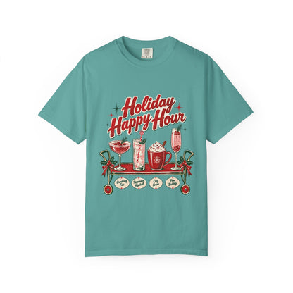 Holiday Happy Hour T-shirt | Christmas cocktail mug mocktail design