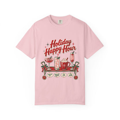 Holiday Happy Hour T-shirt | Christmas cocktail mug mocktail design