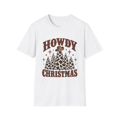 Howdy Christmas T-Shirt | Cowboy Hat Pine Tree Holiday Tee