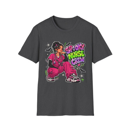 Spooky Nurse Crew T-Shirt | Halloween Medical Scrub Art