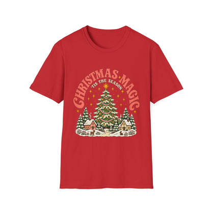 Christmas Magic Tree T-Shirt | Cozy Village Holiday Design