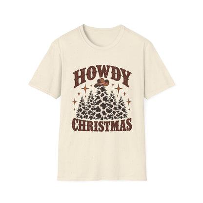 Howdy Christmas T-Shirt | Cowboy Hat Pine Tree Holiday Tee