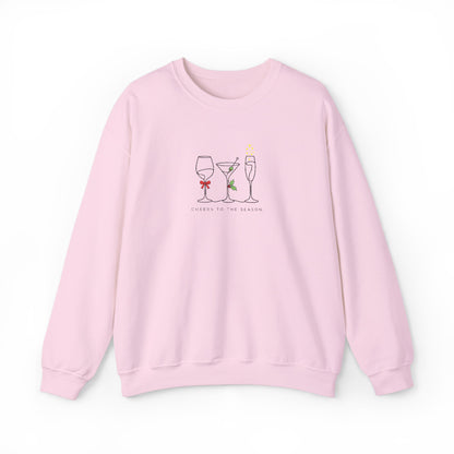 Three Wine Glasses Illustration Embroidered Sweatshirt | Cute Wine Trio, Cheers Sketch