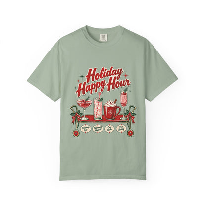 Holiday Happy Hour T-shirt | Christmas cocktail mug mocktail design