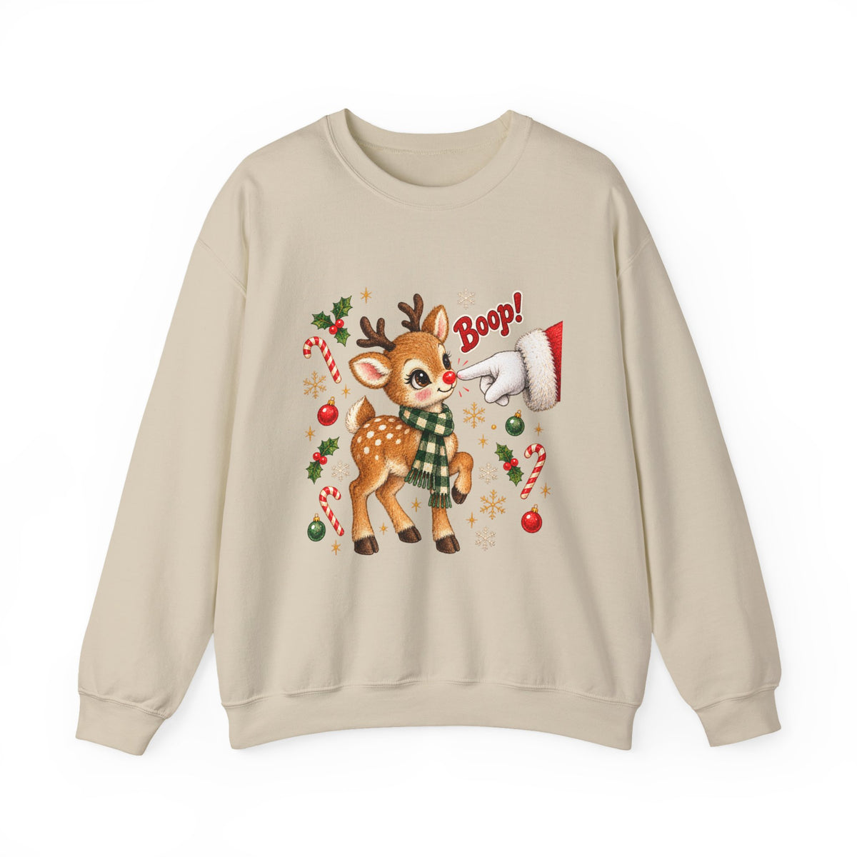 Cute Retro Reindeer Boop Sweatshirt | Vintage Christmas Noel
