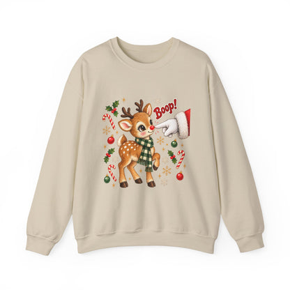 Cute Retro Reindeer Boop Sweatshirt | Vintage Christmas Noel