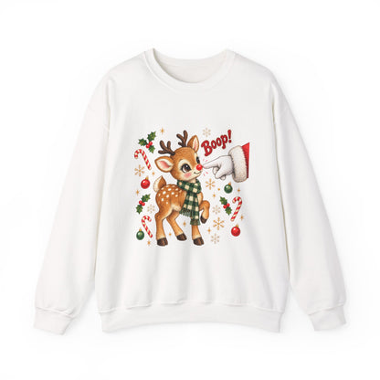 Cute Retro Reindeer Boop Sweatshirt | Vintage Christmas Noel