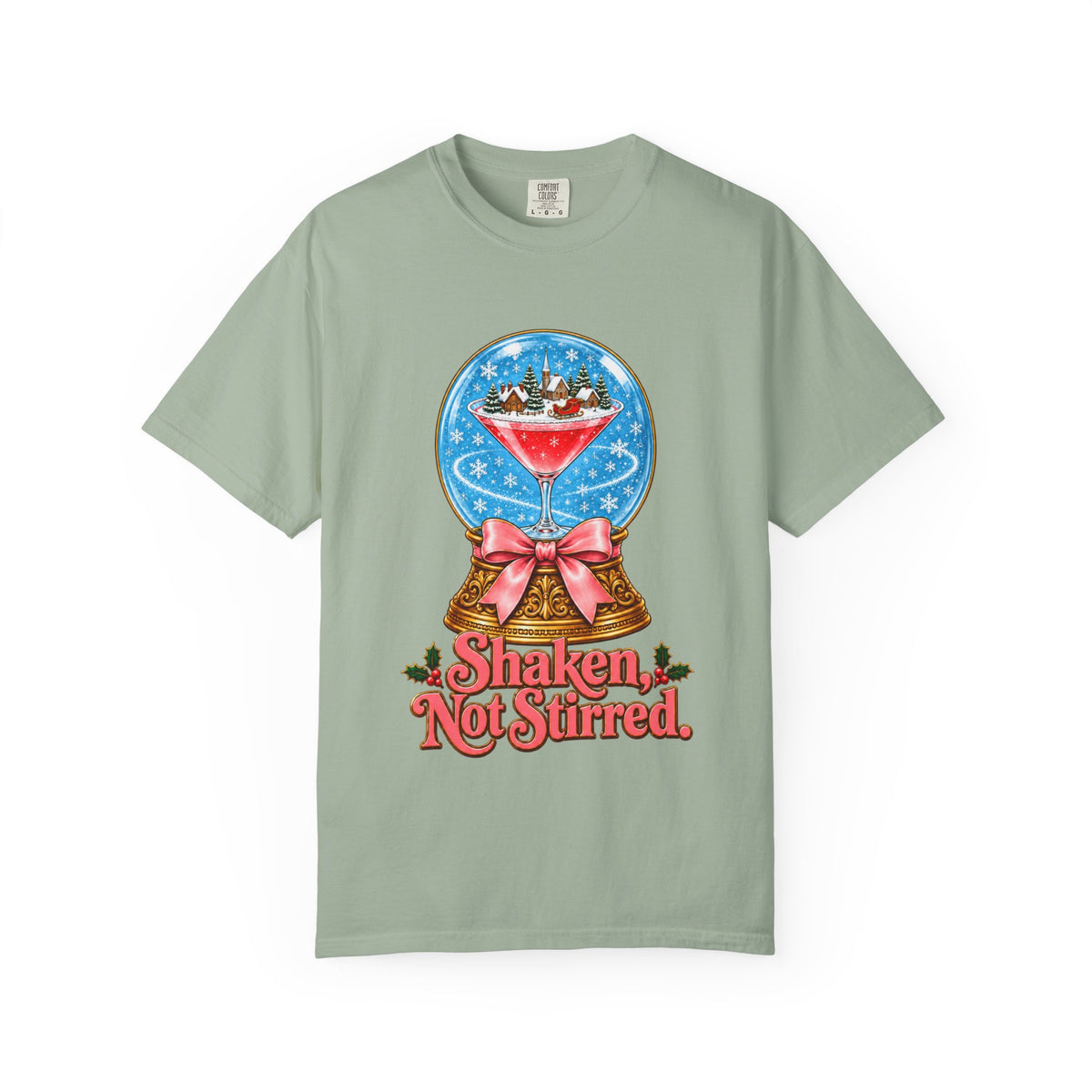 Shaken Not Stirred Snowglobe T-shirt | Cocktail Martini Holiday Design