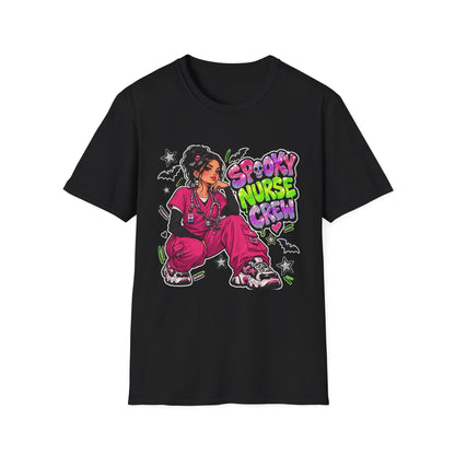 Spooky Nurse Crew T-Shirt | Halloween Medical Scrub Art