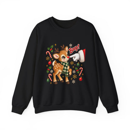 Cute Retro Reindeer Boop Sweatshirt | Vintage Christmas Noel
