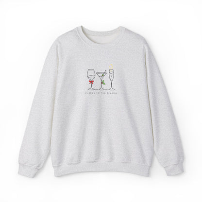 Three Wine Glasses Illustration Embroidered Sweatshirt | Cute Wine Trio, Cheers Sketch