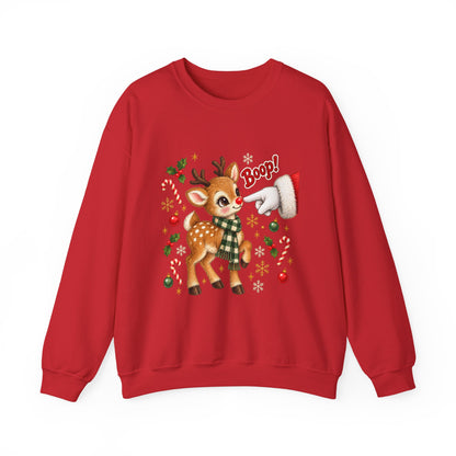 Cute Retro Reindeer Boop Sweatshirt | Vintage Christmas Noel