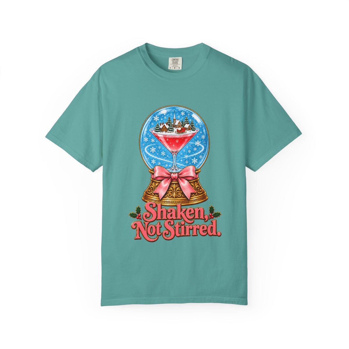 Shaken Not Stirred Snowglobe T-shirt | Cocktail Martini Holiday Design