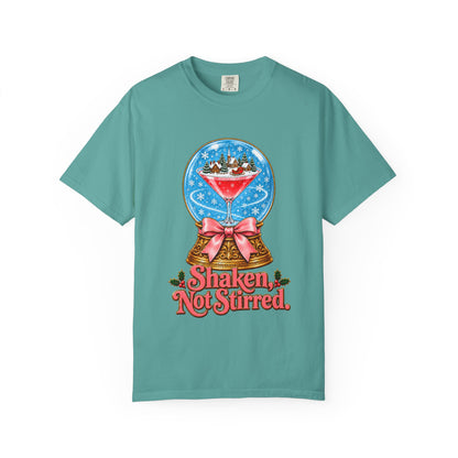 Shaken Not Stirred Snowglobe T-shirt | Cocktail Martini Holiday Design