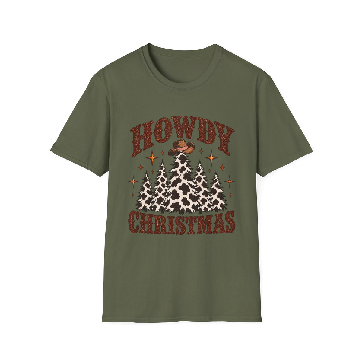 Howdy Christmas T-Shirt | Cowboy Hat Pine Tree Holiday Tee
