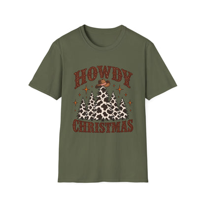 Howdy Christmas T-Shirt | Cowboy Hat Pine Tree Holiday Tee