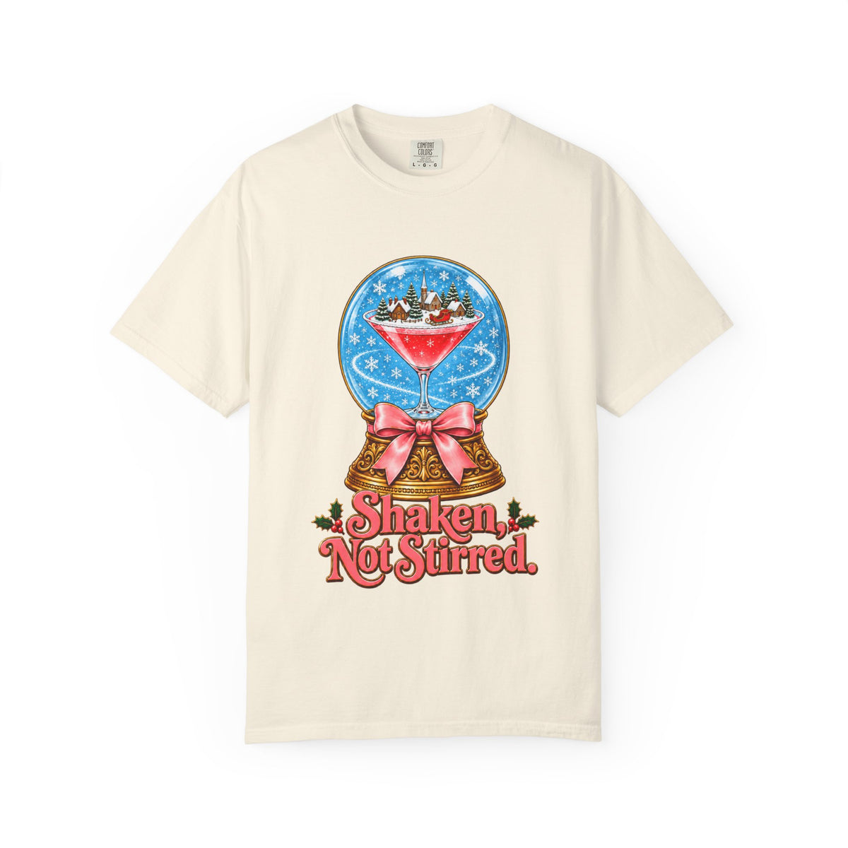 Shaken Not Stirred Snowglobe T-shirt | Cocktail Martini Holiday Design
