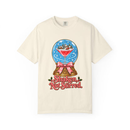 Shaken Not Stirred Snowglobe T-shirt | Cocktail Martini Holiday Design