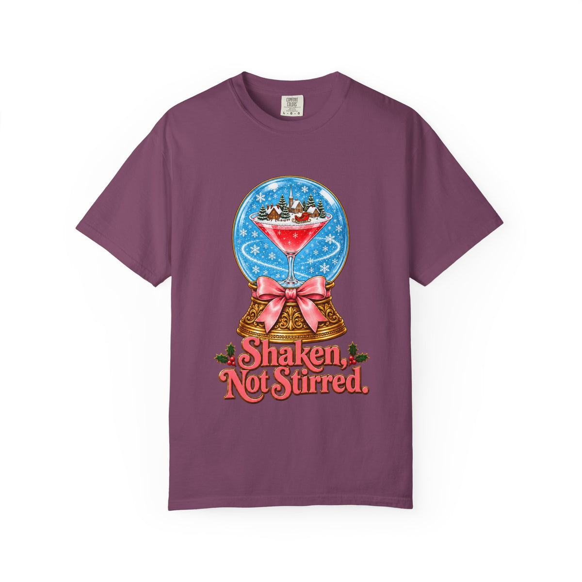 Shaken Not Stirred Snowglobe T-shirt | Cocktail Martini Holiday Design