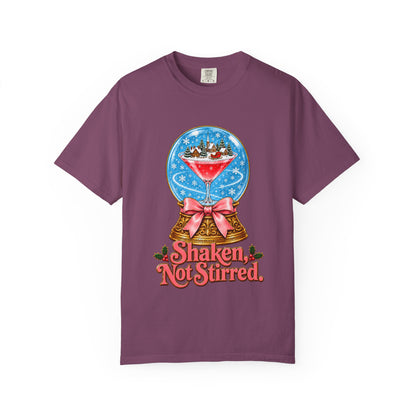 Shaken Not Stirred Snowglobe T-shirt | Cocktail Martini Holiday Design