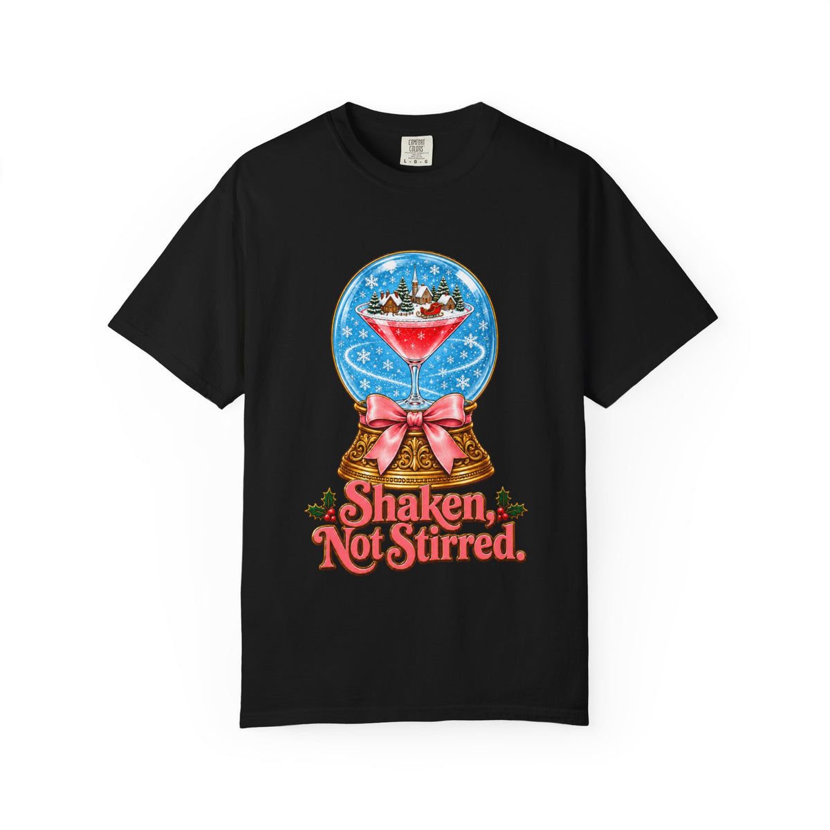 Shaken Not Stirred Snowglobe T-shirt | Cocktail Martini Holiday Design