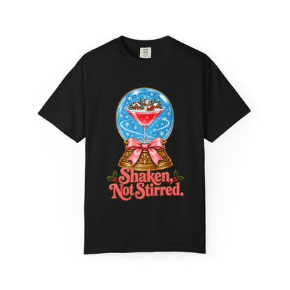 Shaken Not Stirred Snowglobe T-shirt | Cocktail Martini Holiday Design