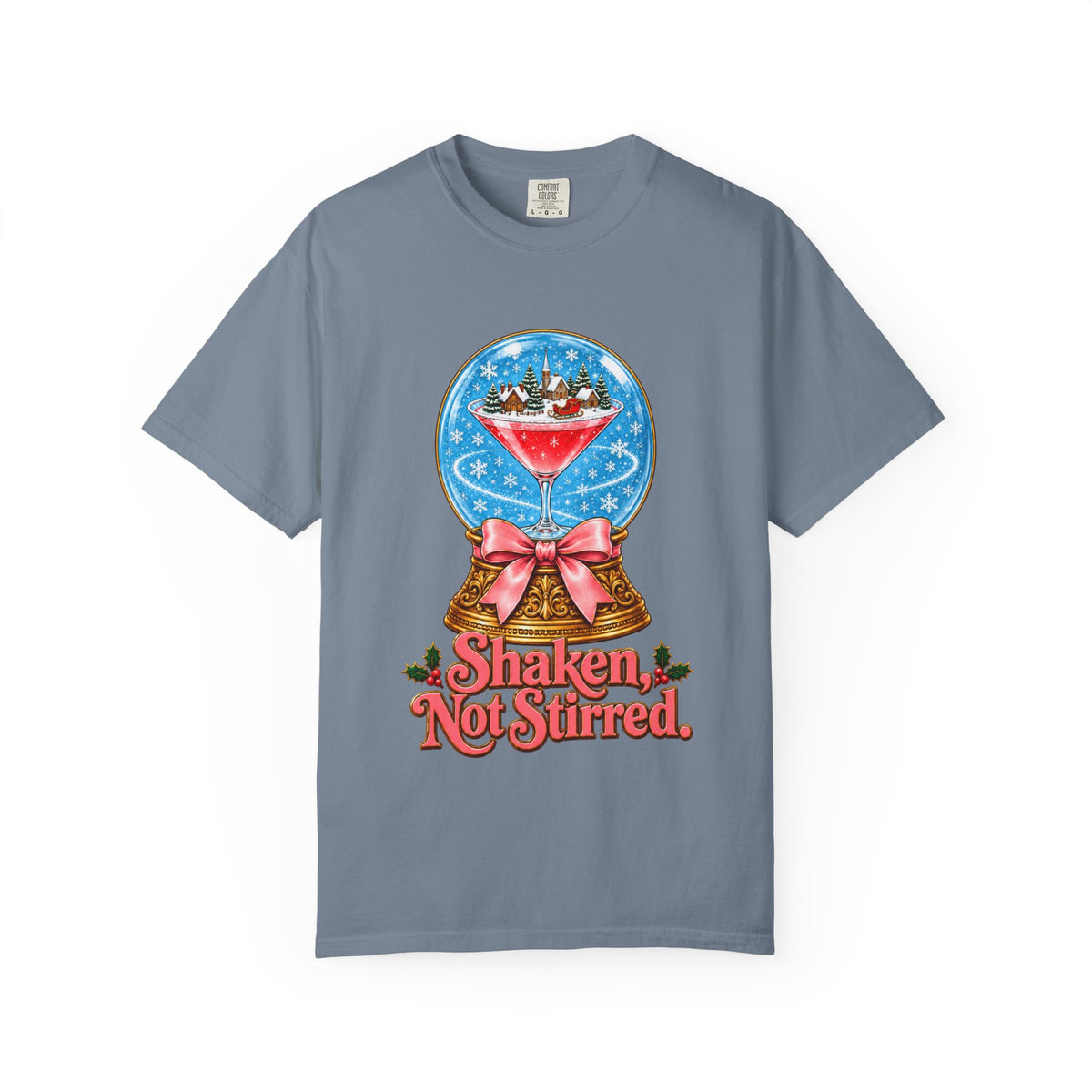 Shaken Not Stirred Snowglobe T-shirt | Cocktail Martini Holiday Design