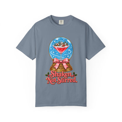 Shaken Not Stirred Snowglobe T-shirt | Cocktail Martini Holiday Design