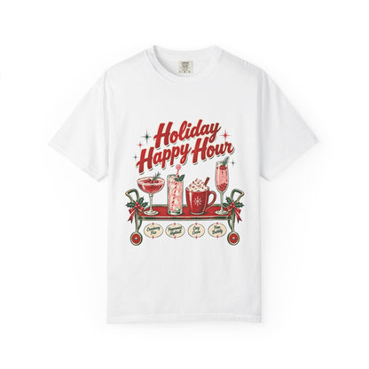 Holiday Happy Hour T-shirt | Christmas cocktail mug mocktail design