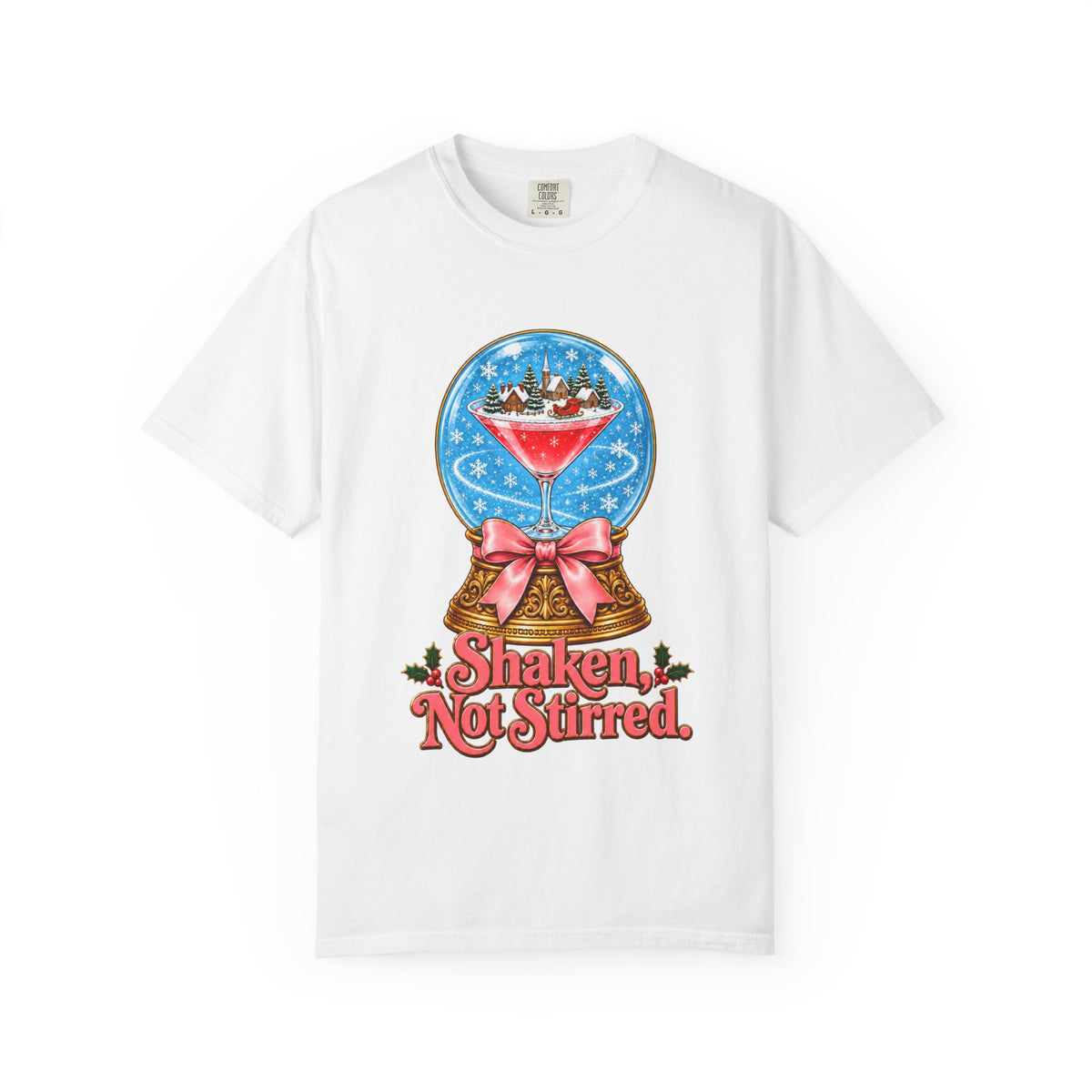 Shaken Not Stirred Snowglobe T-shirt | Cocktail Martini Holiday Design