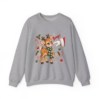 Cute Retro Reindeer Boop Sweatshirt | Vintage Christmas Noel