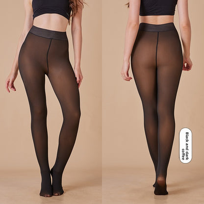 Magic Fleece-Lined Sheer Tights with Shaping Effect, Body Slimming Compression Band