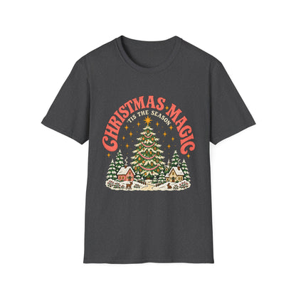 Christmas Magic Tree T-Shirt | Cozy Village Holiday Design