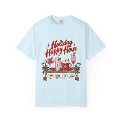 Holiday Happy Hour T-shirt | Christmas cocktail mug mocktail design