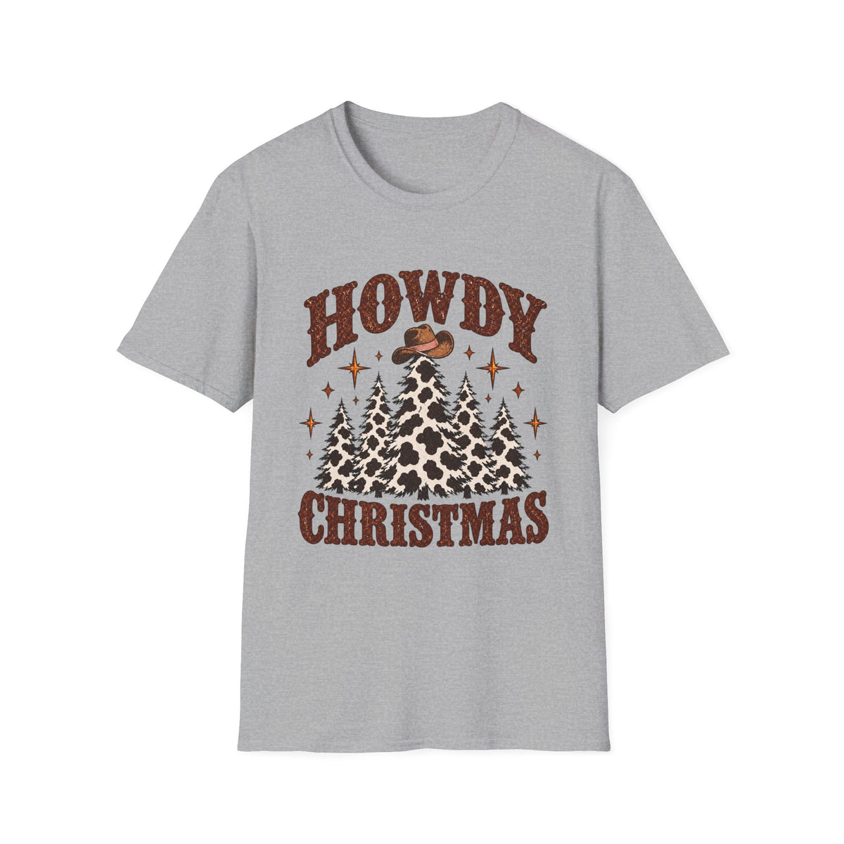 Howdy Christmas T-Shirt | Cowboy Hat Pine Tree Holiday Tee