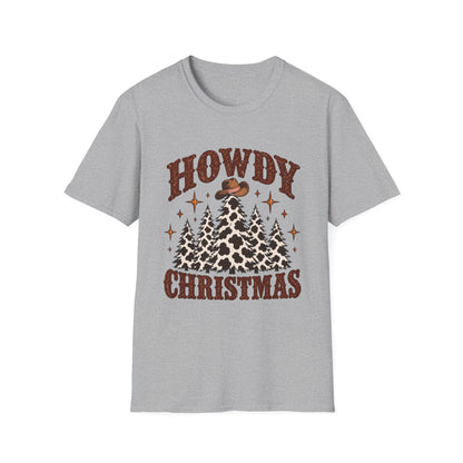 Howdy Christmas T-Shirt | Cowboy Hat Pine Tree Holiday Tee