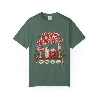 Holiday Happy Hour T-shirt | Christmas cocktail mug mocktail design