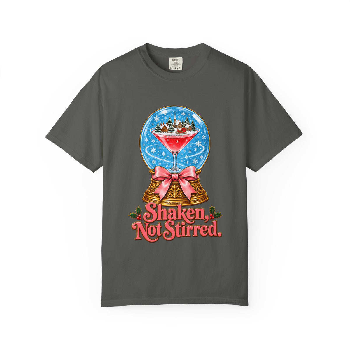 Shaken Not Stirred Snowglobe T-shirt | Cocktail Martini Holiday Design